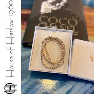 HOUSE OF HARLOW 1960 triple strand bead Bracelet set - NIB
